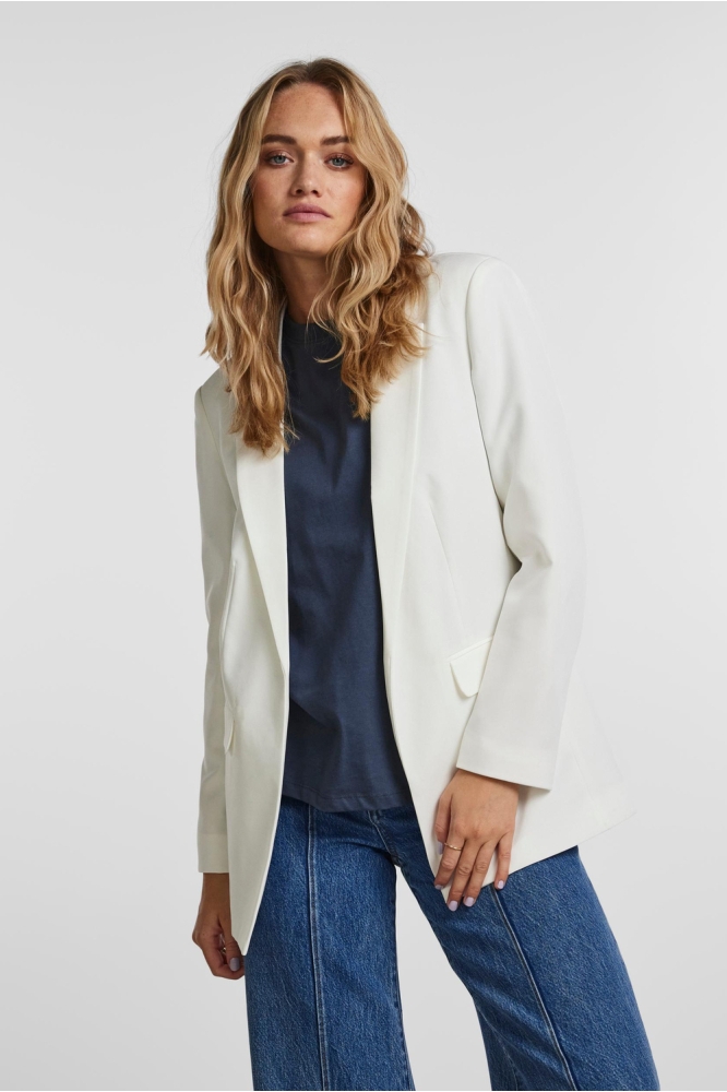 PCBOSSY LS LOOSE BLAZER NOOS 17114792 Cloud Dancer